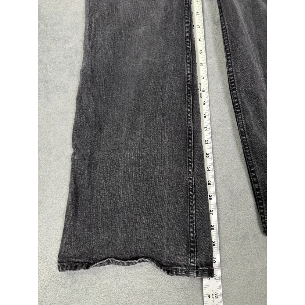 Hollister Jeans Womens 00 Black Dark Wash Denim Ultra High Rise Wide Leg Stretch